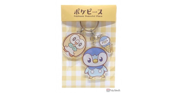 Pokemon Piplup Rowlet Poke Peace Charm Acrylic Plastic Keychain