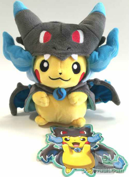 Pokemon Center Poncho Pikachu Campaign Mega Charizard X Plush Toy