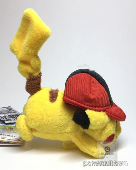 Pokemon Center 2017 Ash Hat Pikachu Clip On Beanbag Plush Toy Version