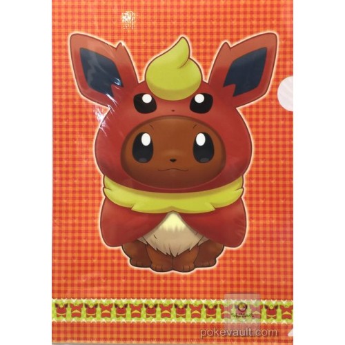 Pokemon Center 2017 Eevee Poncho Campaign Flareon A4 Size Clear File Folder