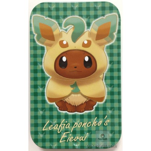 Pokemon Center 2017 Eevee Poncho Campaign Leafeon Candy Collector Tin