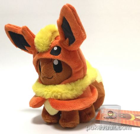 Pokemon Center Eevee Poncho Flareon Plush Toy Plushie