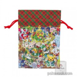 Pokemon Center 2017 Christmas Campaign Alolan Vulpix Ninetales Rockruff & Friends Medium Size Drawstring Dice Bag