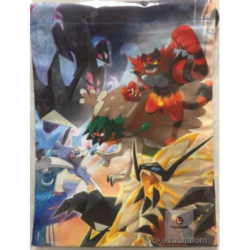 Pokemon Center 2017 A New Dawn Campaign Dusk Mane Dawn Wings Necrozma Incineroar & Friends Medium Size Drawstring Dice Bag