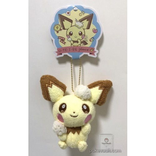 Pokemon Center 2018 Oteire Please Campaign Pichu Mascot Plush Keychain