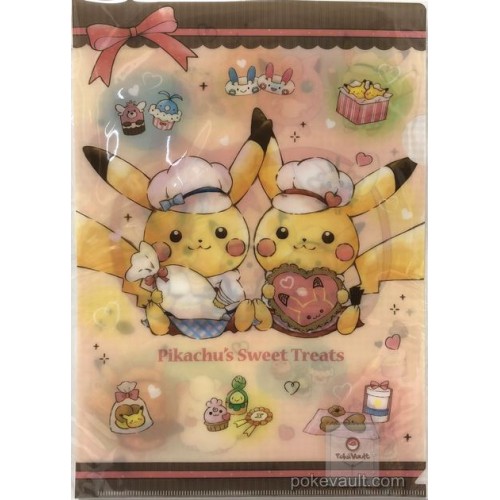 Pokemon Center 2018 Pikachus Sweet Treats Valentines Day Campaign Pikachu Sylveon Friends A4 Size Clear File Folder