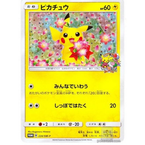 Pokemon Center 2018 20th Anniversary Campaign 1 Pikachu Holofoil Promo Card 224sm P