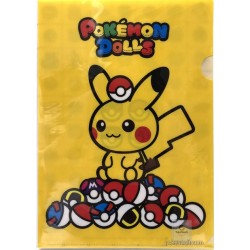 Pokemon Center 2018 Pokedolls Campaign Pikachu Mew Poliwhirl Snorlax & Friends Set Of 2 A4 Size Clear File Folders
