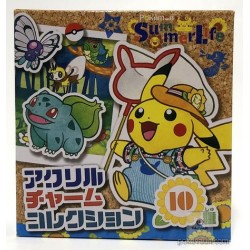 Pokemon Center 2018 Pokemon Summer Life Campaign Pikachu Bulbasaur Butterfree Caterpie Ribombee Acrylic Plastic Keychain (Version #1)