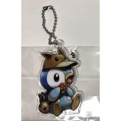 Pokemon Center 2018 Fan Of Pikachu & Eevee Campaign Piplup Eevee Acrylic Keychain Charm (Version #3)