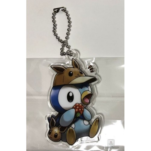 Pokemon Center 2018 Fan Of Pikachu & Eevee Campaign Piplup Eevee Acrylic Keychain Charm (Version #3)