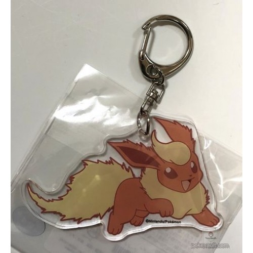 Pokemon Center 2018 Flareon Acrylic Plastic Character Keychain