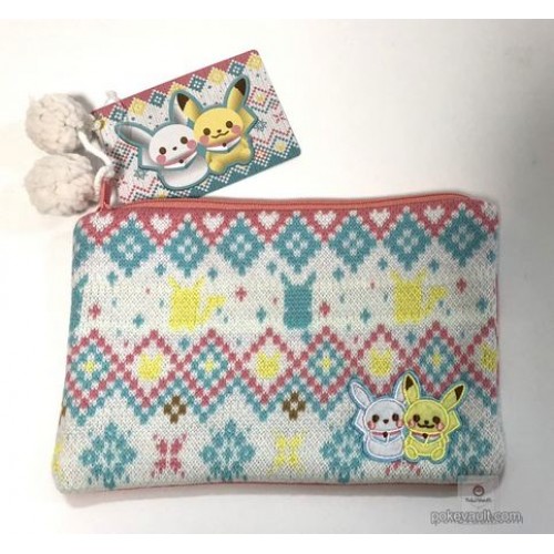 Pokemon Center 2018 Amigurumi Pikachu Campaign Knit Flat Pouch