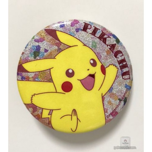 Pokemon Center 2018 Pikachu Eevee Friends Series Badge Collection Pikachu Large Size Sparkling Tin Can Badge