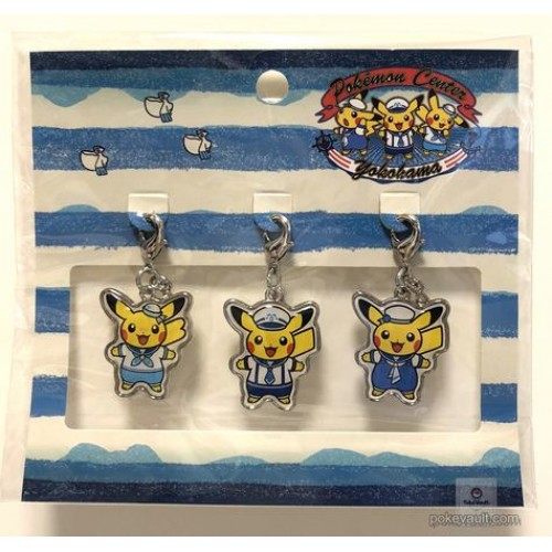Pokemon Center Yokohama 2018 Renewal Opening Campaign Pikachu Set Of 3 Charms