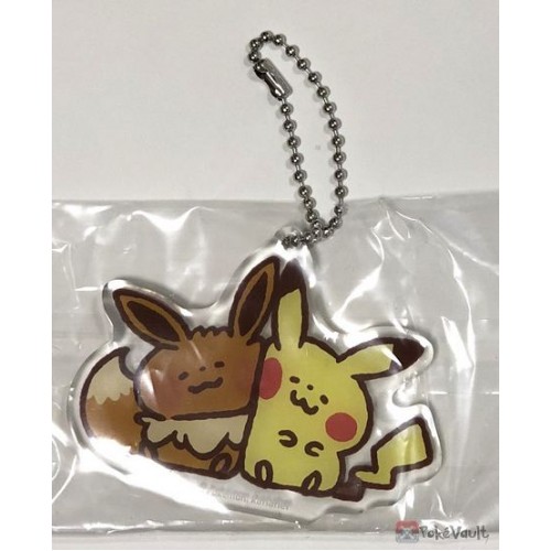 Pokemon Center 18 Pokemon Yurutto Campaign 2 Pikachu Eevee Acrylic Plastic Keychain Version 3