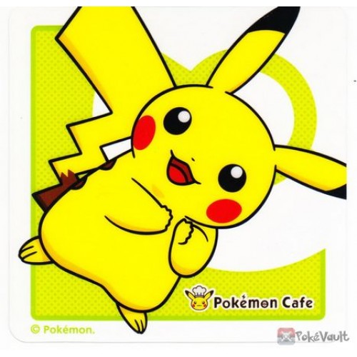 Pokemon Cafe 2018 Clear Plastic Coaster Lottery Prize Series #2 Pikachu NOT SOLD IN STORES