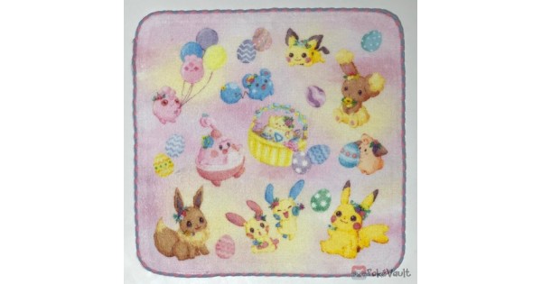 Pokemon Center Original Pikachu & Eevee’s Easter Hand towel Handkerchief Japan