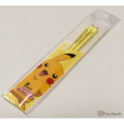 Pokemon Center 2019 Pikachu Clear Plastic Bento Size Chopsticks