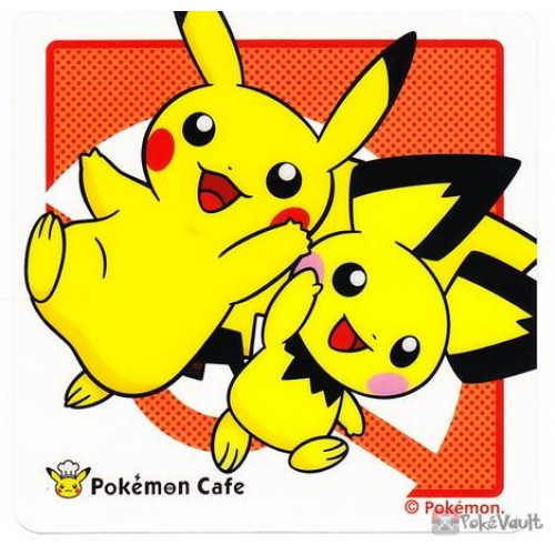 Pokemon Cafe 2019 Clear Plastic Coaster Lottery Prize Series #7 Pikachu Pichu NOT SOLD IN STORES