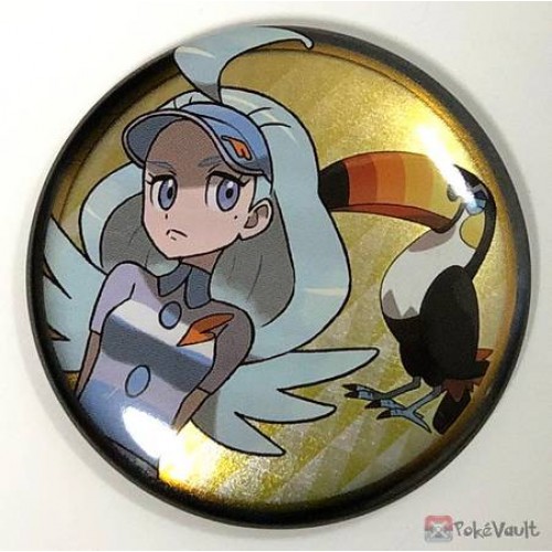 Pokemon Center 2019 Alola Button Collection (Part B) Kahili Toucannon Large Size Metal Button