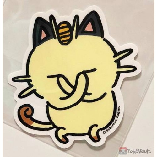 Pokemon Center 2019 24 Hour Pokemon CHU Campaign Meowth Large Sticker (Version #2 Sleeping)