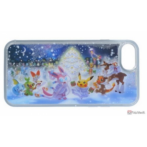 Pokemon Center 2019 Pokemon Frosty Christmas Campaign Sylveon Pikachu & Friends Pikachu iPhone 6/6s/7/8 Mobile Phone Hard Cover With Beads