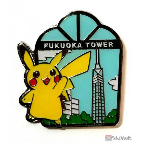 Pokemon Center Fukuoka 18 Pikachu Pin Badge 4 Fukuoka Tower