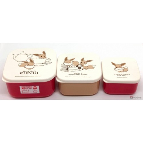 Pokemon Center Mofu Mofu Eevee Set Of 3 Food Containers