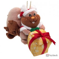Pokemon Center 2020 Greedent Christmas Wonderland Mascot Plush Keychain