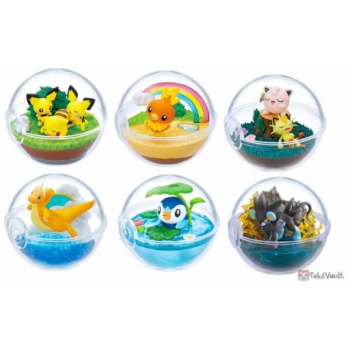 RE-MENT Pokemon Terrarium Collection 9 Poke Ball Case Toy Figure Pikachu & Pichu