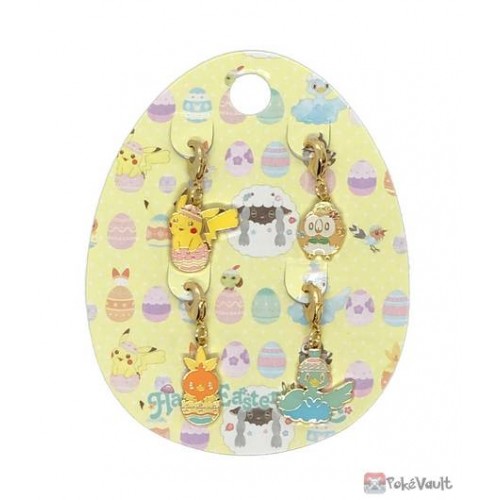 Pokemon Center 21 Pikachu Rowlet Torchic Ducklett Easter Set Of 4 Charms