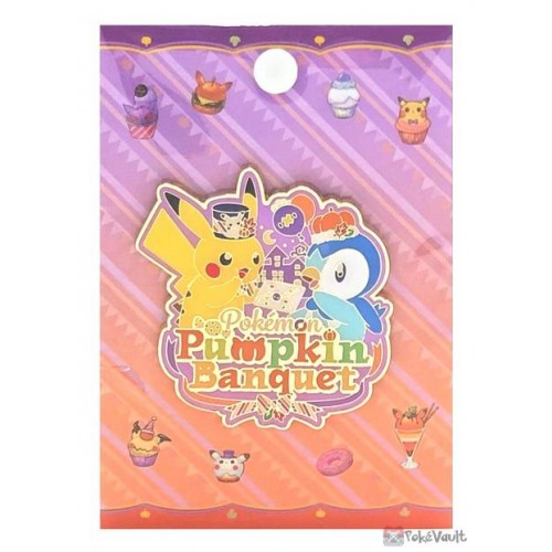 Pokemon Center 2021 Pikachu Piplup Halloween Pumpkin Banquet Pin Badge