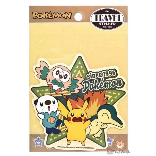 Pokemon 2021 Rowlet Oshawott Cyndaquil Pikachu Large Retro Travel Sticker