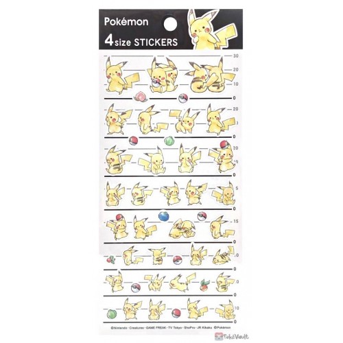 Pokemon Center 2021 Pikachu Number 025 4 Size Sticker Sheet