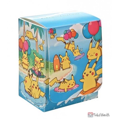 Pokemon Center 2021 25th Anniversary Surfing Flying Pikachu Card Deck Storage Box