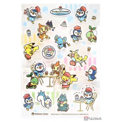 Pokemon Center 2022 Piplup Sweets Sticker Sheet