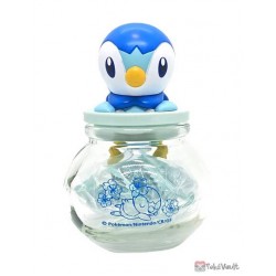 Pokemon Center 2022 Piplup Baby Blue Eyes Glass Bottle With Candy