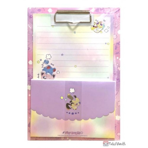 Pokemon Center 2022 Mimikyu Sylveon Play Rough! Letter Writing Set With Clipboard