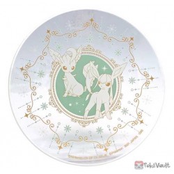 Pokemon Center 2022 Leafeon Glaceon Eevee Starlight Night Lottery Small Glass Plate