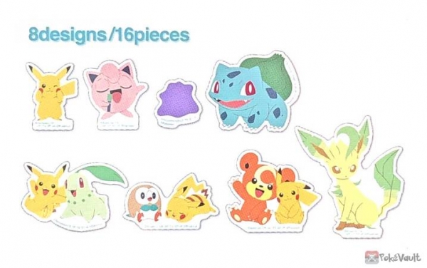 Pokemon Center 2022 Teddiursa Leafeon Big Flake Set Of 16 Stickers ...