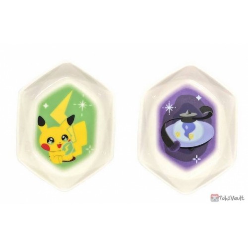 Pokemon Center 2022 Pikachu Lampent Evolution Stone Mamezara Set Of 2 Small Porcelain Plates
