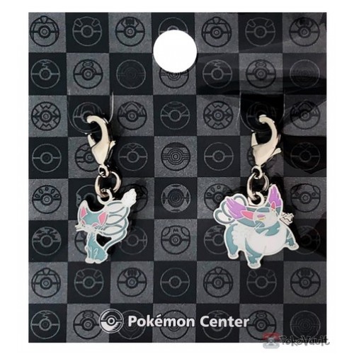 Pokemon Center 2022 Glameow Purugly Set of 2 Metal Charms