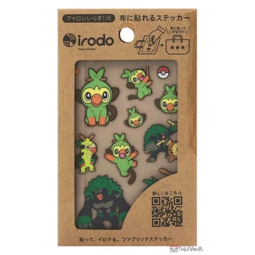 Pokemon Center 2022 Grookey Thwackey Rillaboom Irodo Handicraft Fabric Sticker Sheet