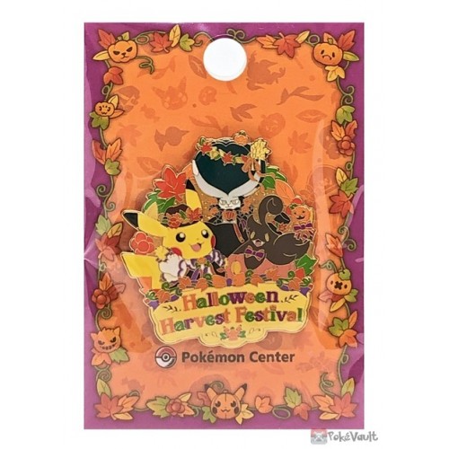 Pokemon Center 2022 Pikachu Calyrex Pumpkaboo Halloween Harvest Festival Pin Badge