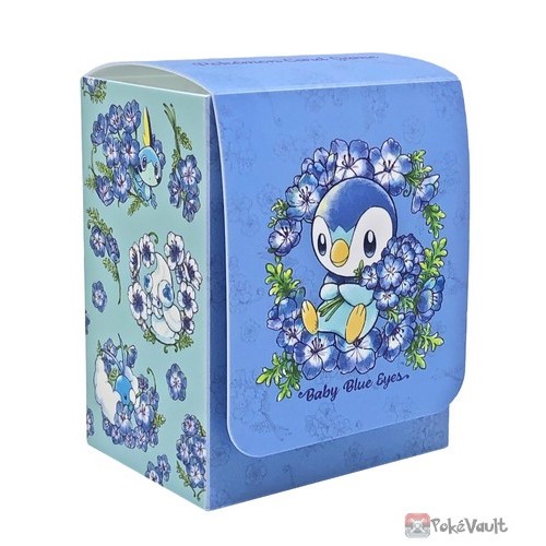 Pokemon Center 2022 Piplup Alcremie Baby Blue Eyes Card Deck Storage Box