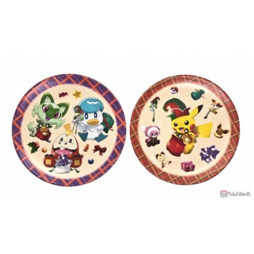 Pokemon Center 2022 Stufful Sprigatito Christmas Toy Factory Set Of 2 Small Plastic Plates