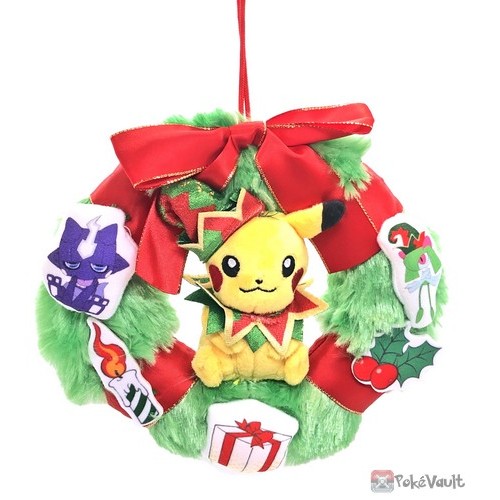 Pokemon Center 2022 Pikachu Christmas Toy Factory Mascot Plush Wreath Ornament