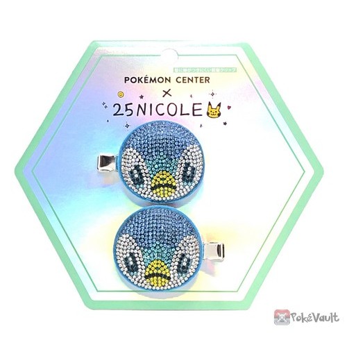 Pokemon Center 2022 Piplup 25Nicole Set Of 2 Sparkling Hair Clips