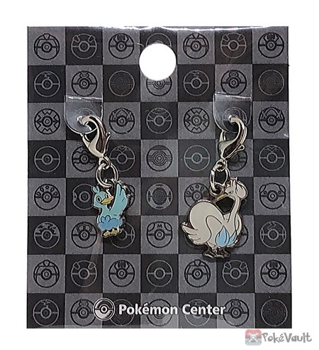 Pokemon Center 2023 Ducklett Swanna Set Of 2 Metal Charms